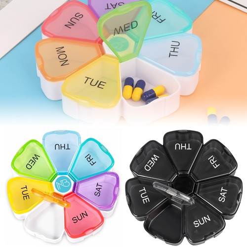 Day pill box weekly - box, round