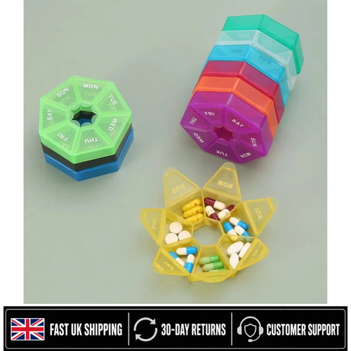 Day pill round box one - 7, week