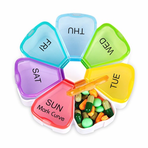 7day portable weekly pill box - 7day,