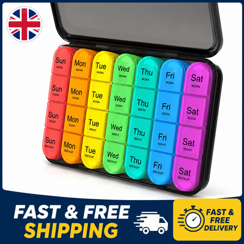 Pill organizer times day - pill,