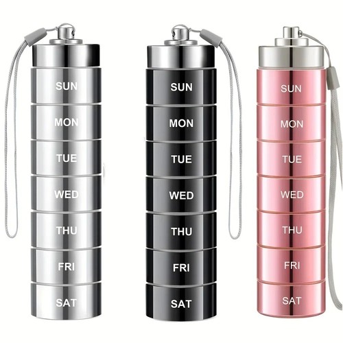 Metal weekly pill organizer - pill, 7