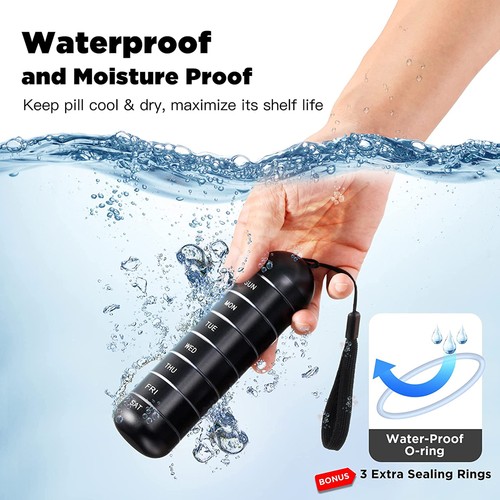 Waterproof metal weekly pill - metal,