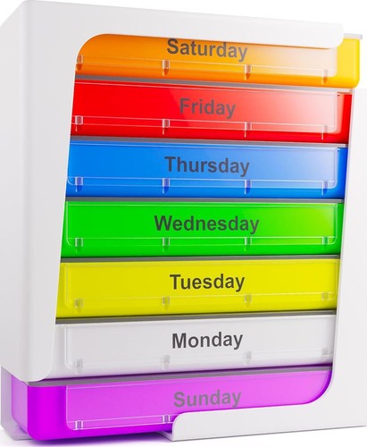 Weekly stackable pill box - stackable,
