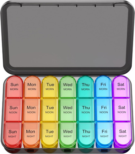 Day pill organizer with 3 - 7-day,