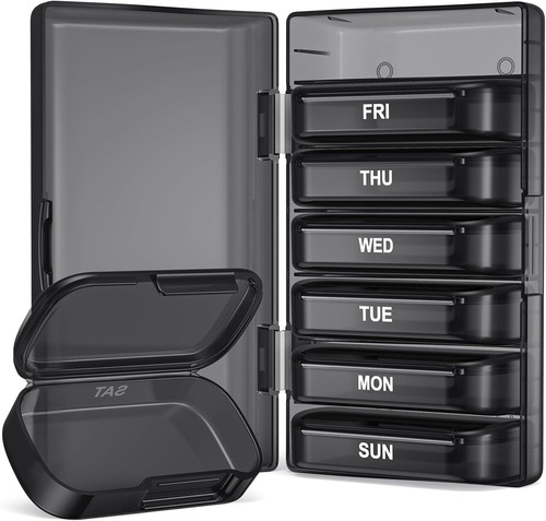 Pill organizer with large - with,